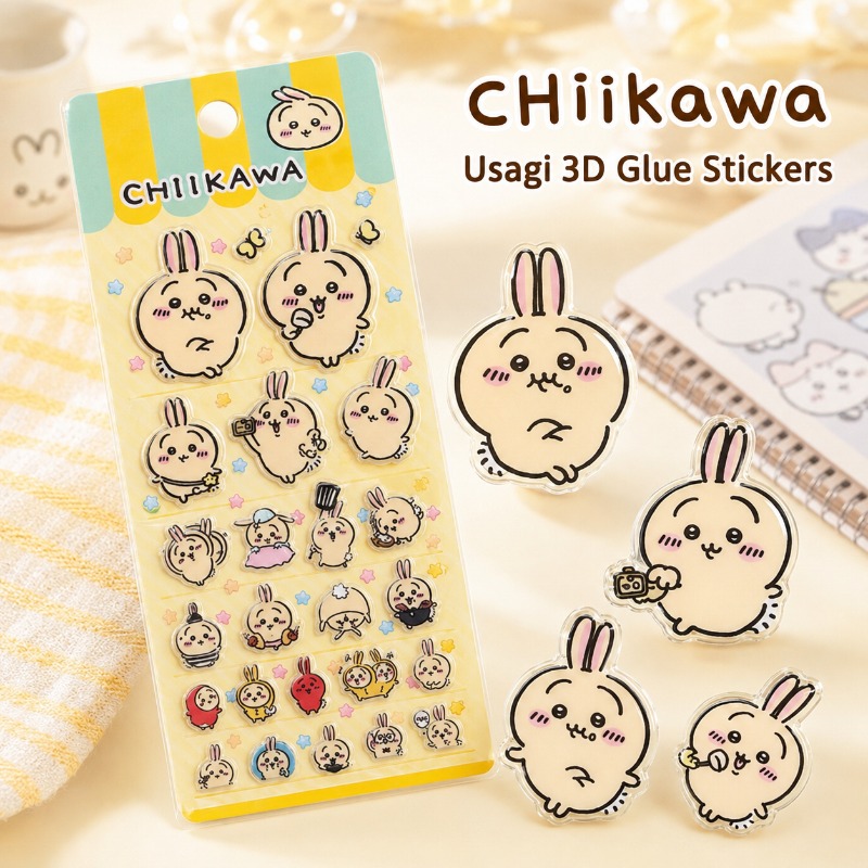 Laptop Editing Accessories - Cute Chiikawa Usagi 3D Glue Sticker