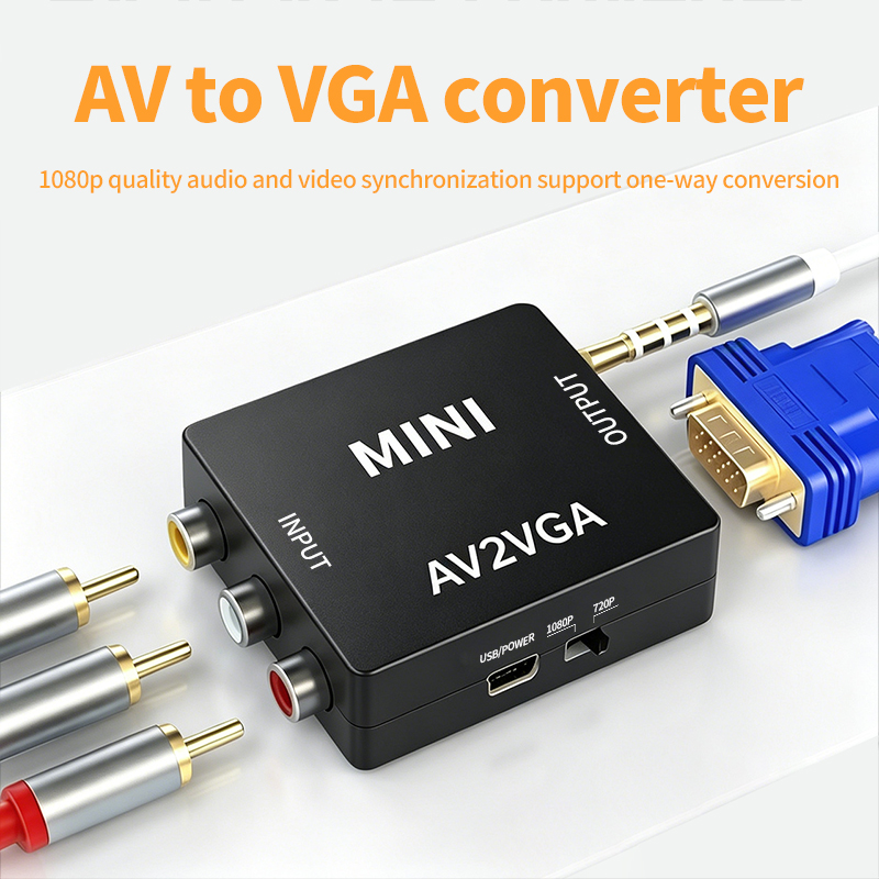 Hdmi Vga Adapter - RAMMIND AV to VGA Converter 1080P