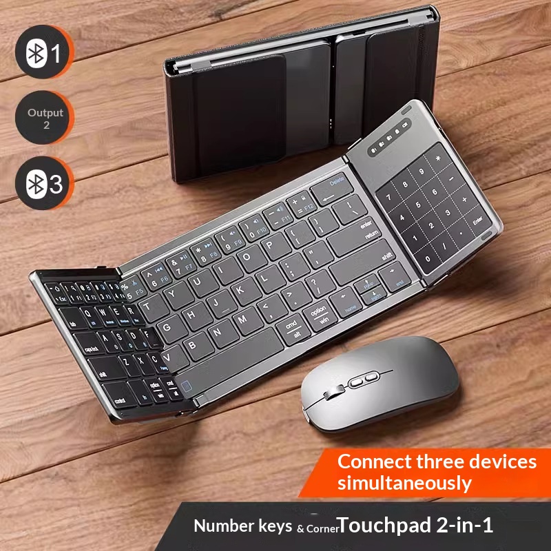 Mini Wireless Mouse - Mengzu Tri Fold Wireless Bluetooth Keyboard