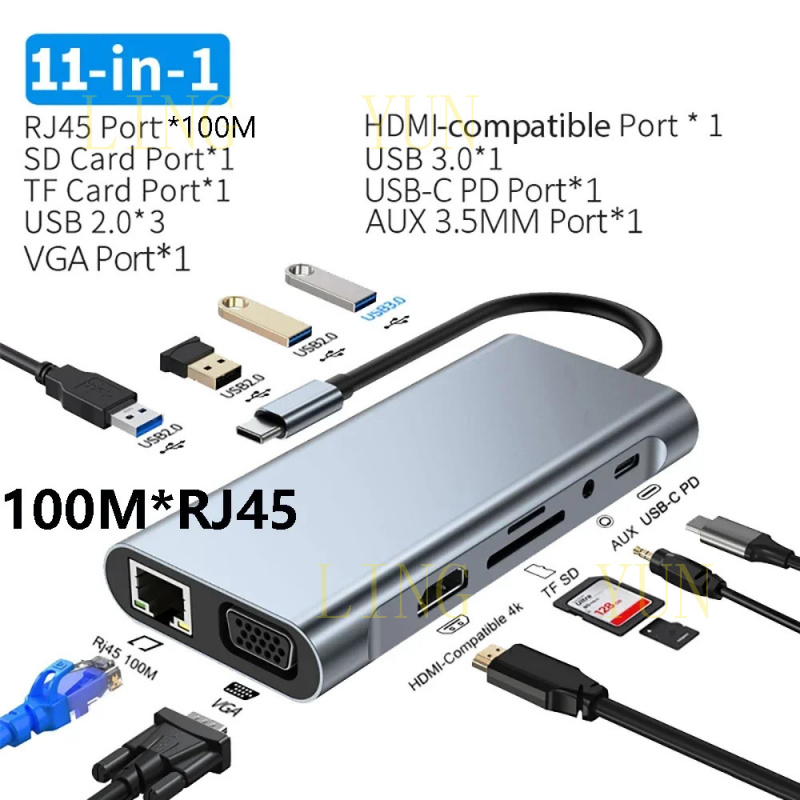 Hdmi Vga Adapter - Z 11 Ports USB C HUB