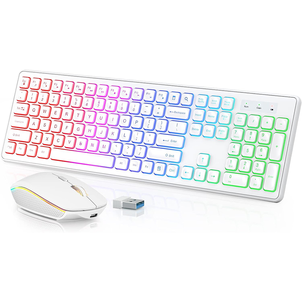 Laptop Accessories Combo - Backlit Wireless Keyboard and Mouse,Quiet Light