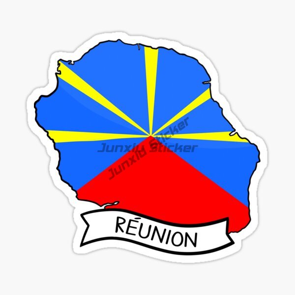 Reunion Island Flag Car Sticke - Laptop Accessories Logo review and price