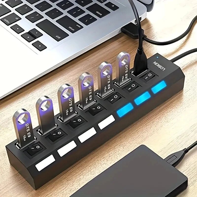 High Speed 4/7 Ports USB HUB 2 - Laptop Accessories Hub review and price