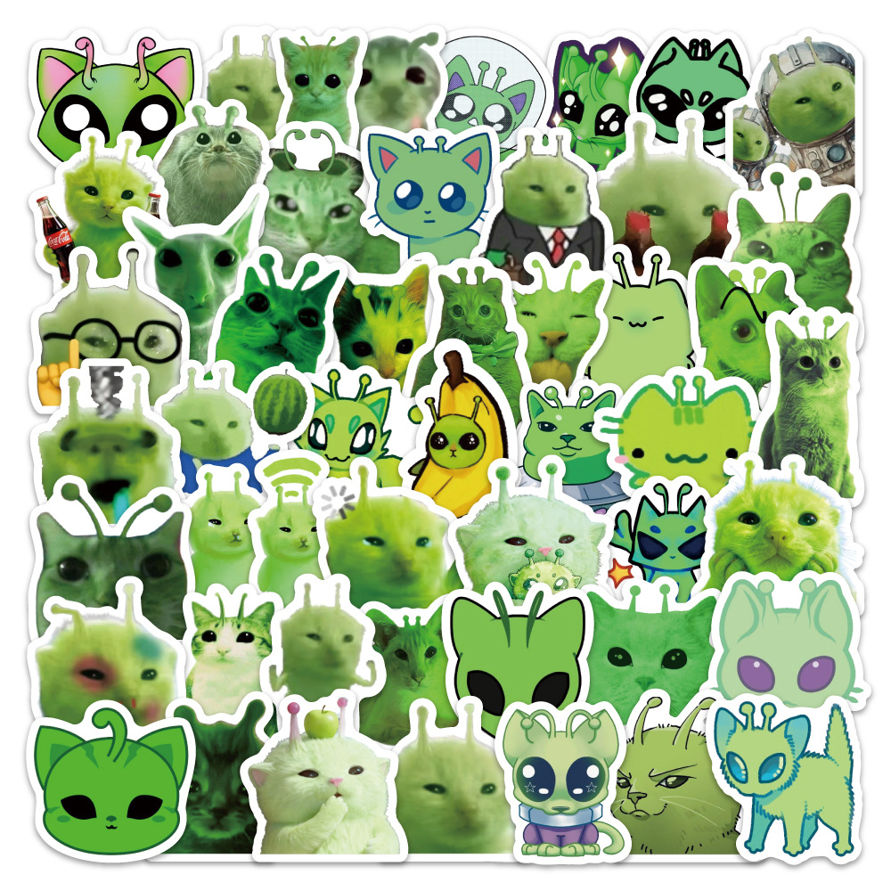 100pcs Fun Alien Cat Emoji Sti - Laptop Editing Accessories review and price