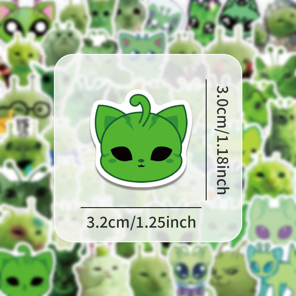 100pcs Fun Alien Cat Emoji Sti - Laptop Editing Accessories review and price