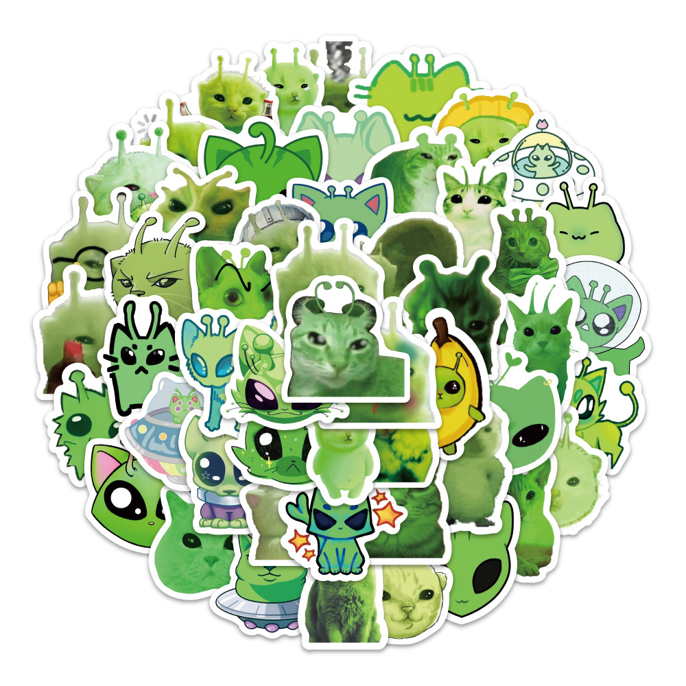 100pcs Fun Alien Cat Emoji Sti - Laptop Editing Accessories review and price