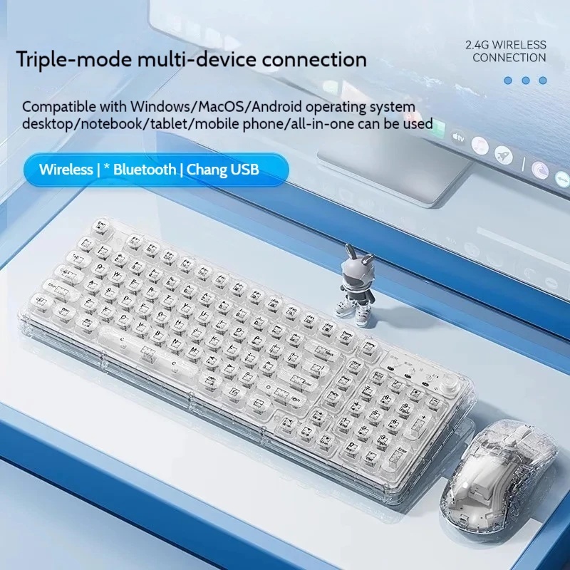 Transparent Ice Crystal Wirele - Laptop Accessories Combo review and price