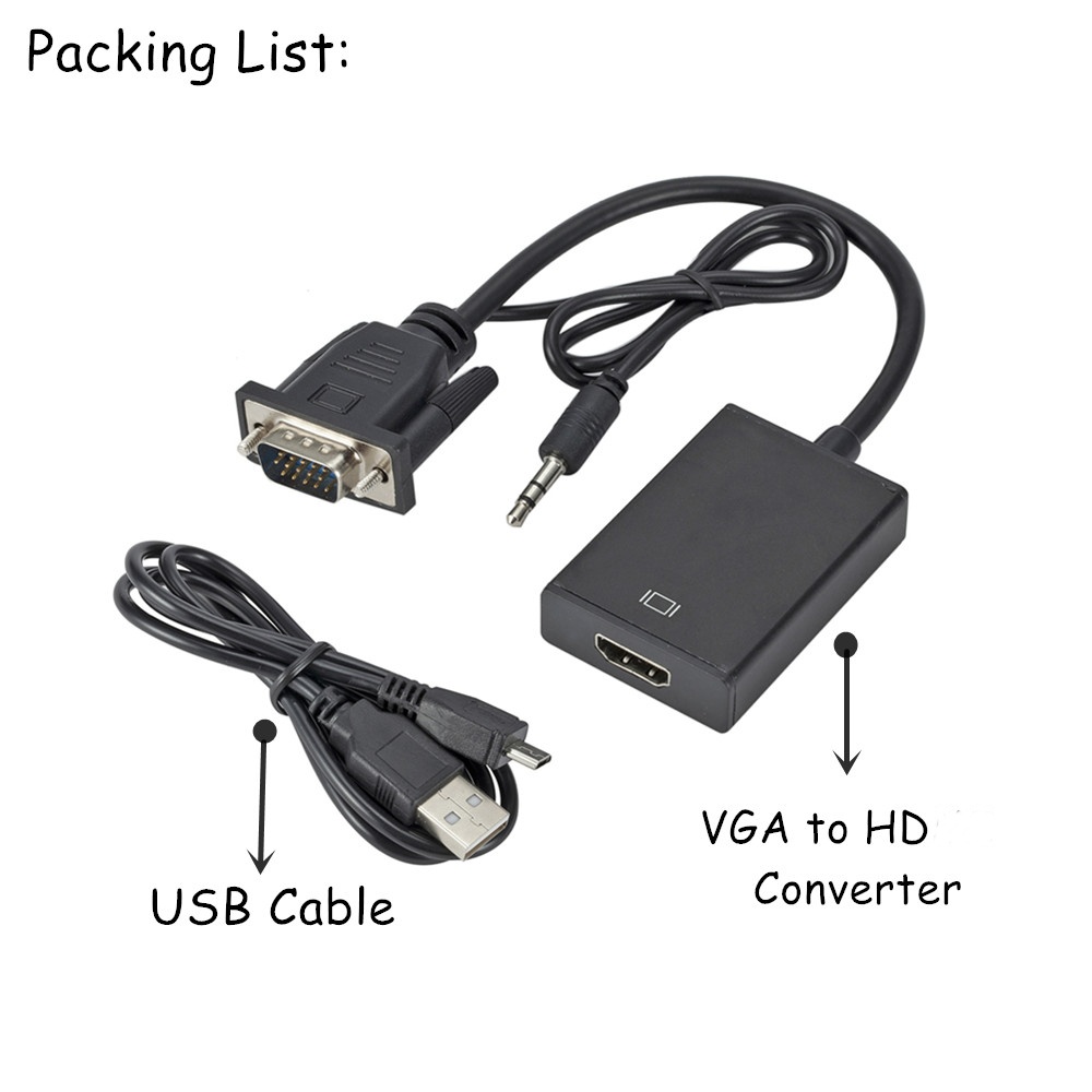 1080P HD VGA TO HD with 3.5mm  - Hdmi Vga Adapter review and price