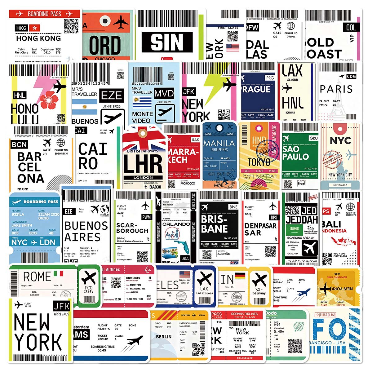 50Pcs Air Tickets Boarding Pas - Laptop Accessories Cool review and price