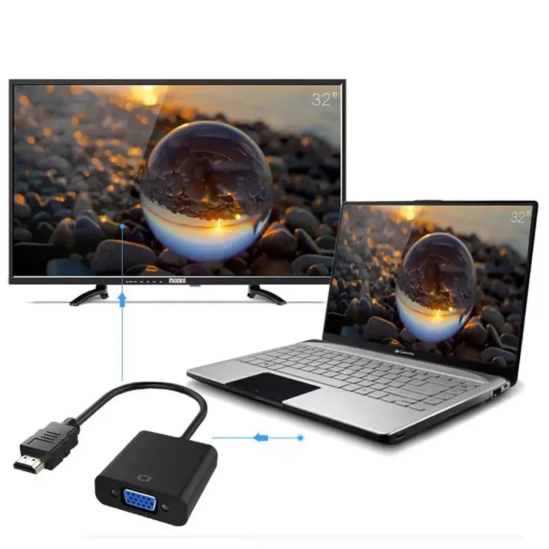 1-4sets HD 1080P HDMI To VGA C - Hdmi Vga Adapter review and price