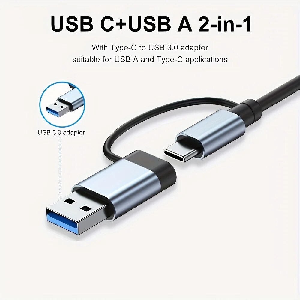 2 In 1 USB3.0 Hub 7 Port Type  - Laptop Accessories Hub review and price
