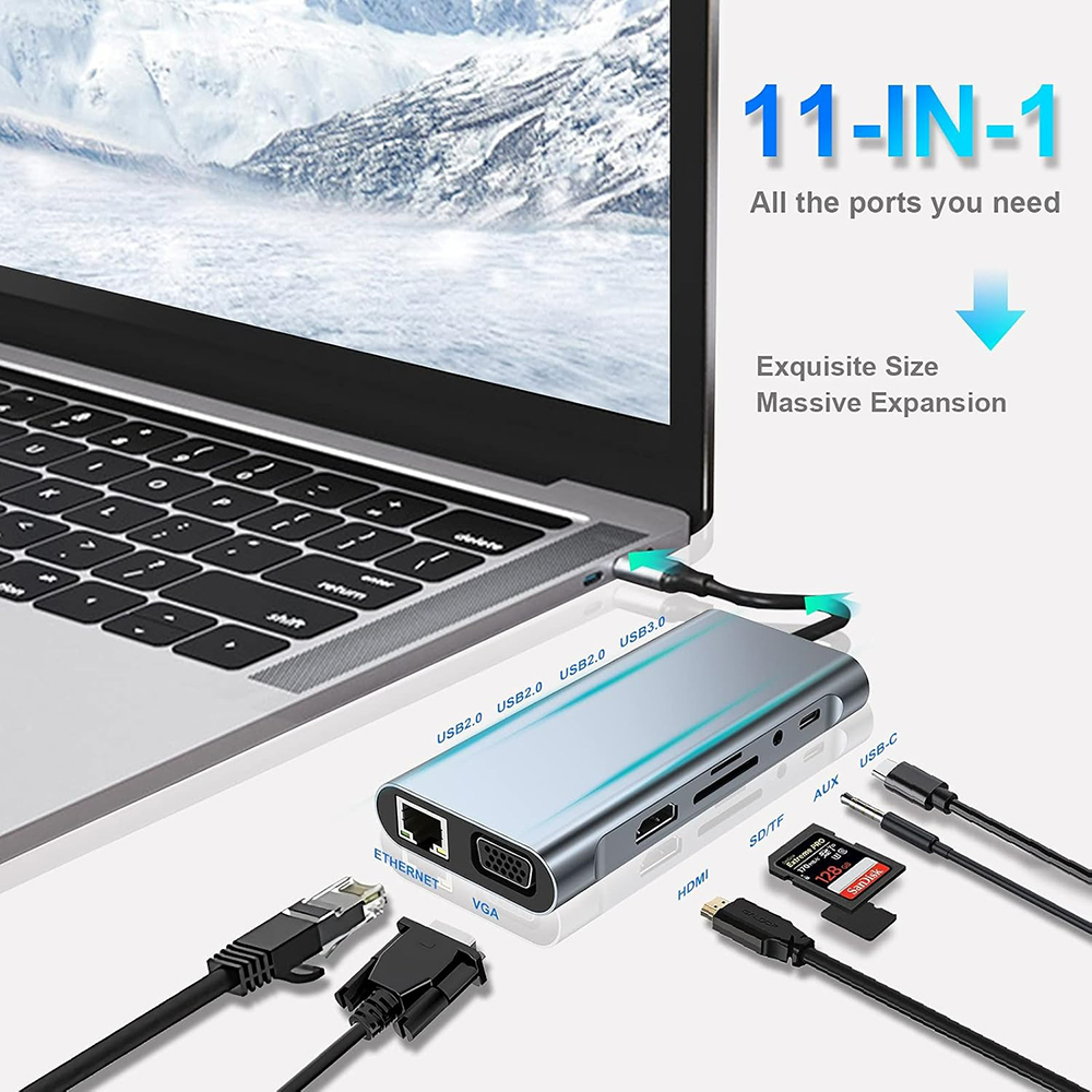 11-in-1 USB C Hub Thunderbolt  - Laptop Accessories Hub review and price